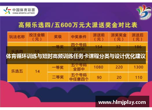 体育循环训练与短时高频训练任务卡课程分类与设计优化建议